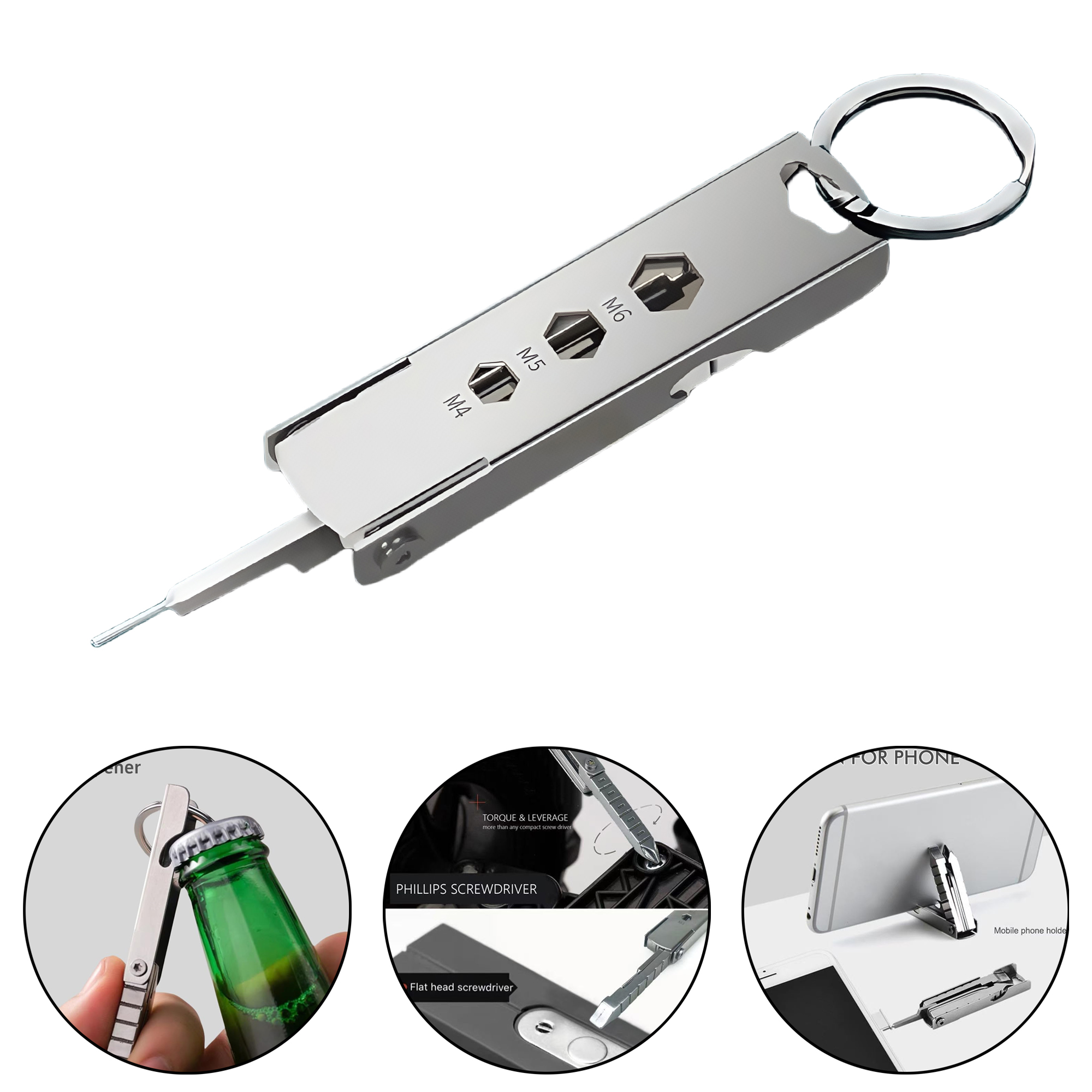 Multi-Functional Phone SIM Ejector Keychain 3