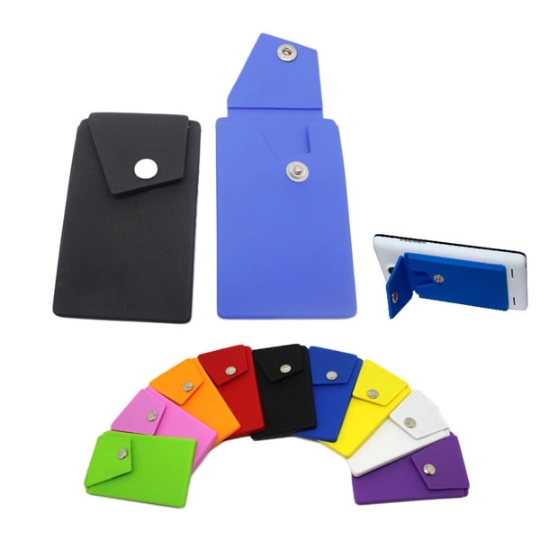 Silicone Phone Wallet Snap Pocket Cell Stand 7
