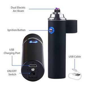 Cylinder Three Electric Arc Lighter With Flip Cap And USB Charging 20