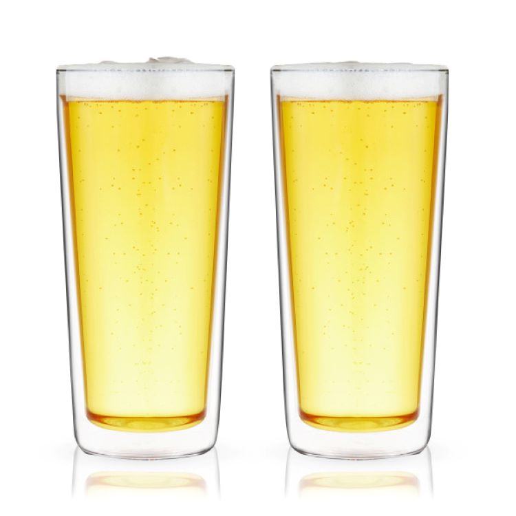 True® Double Walled Beer Pint Glass, set of 2 8