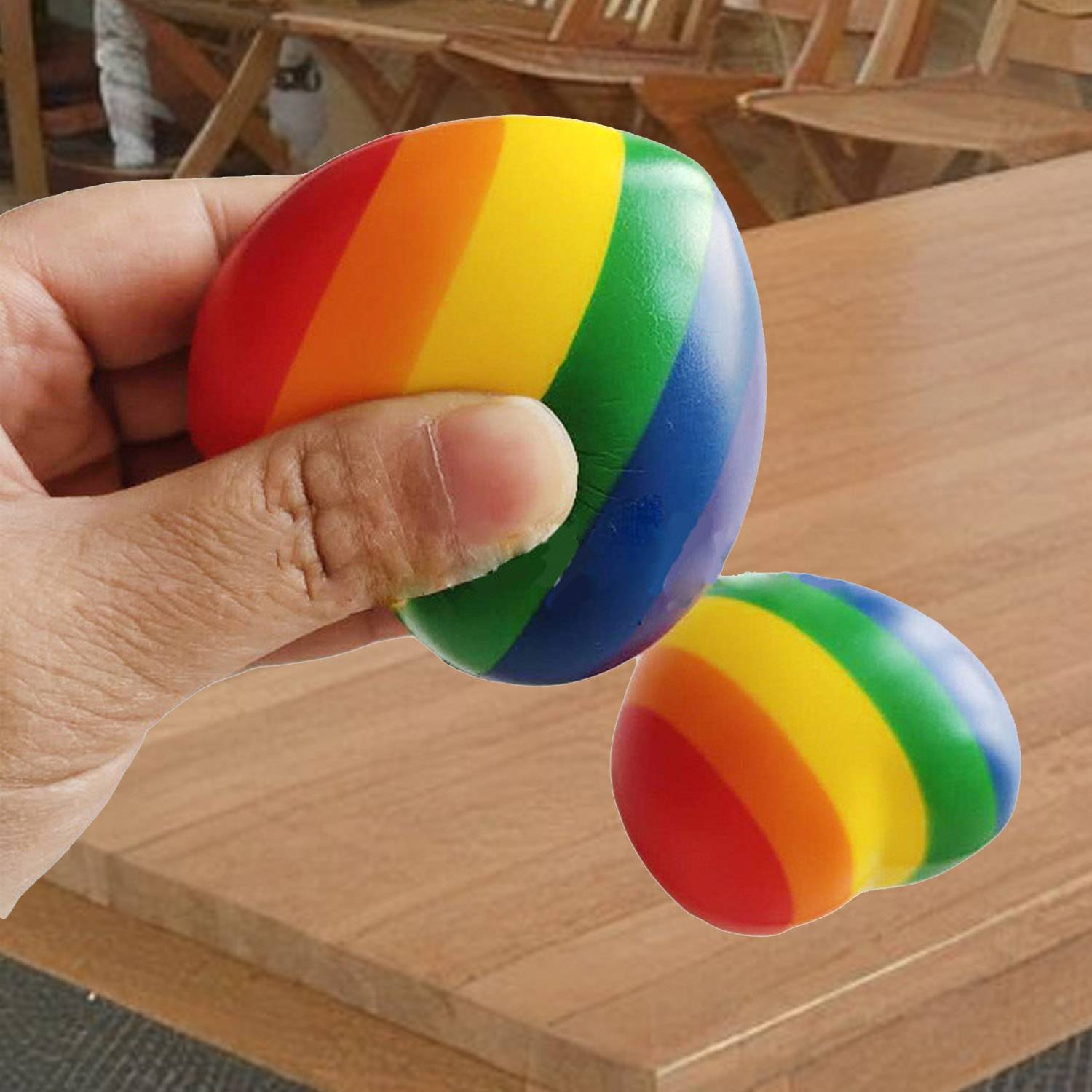 PU Rainbow Heart Stress Reliever Squeeze Ball 4