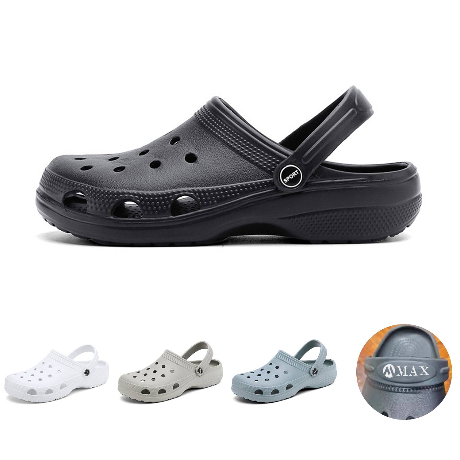 Men's Summer Solid Color Cave Sandals Slippers Garden Shoes 3