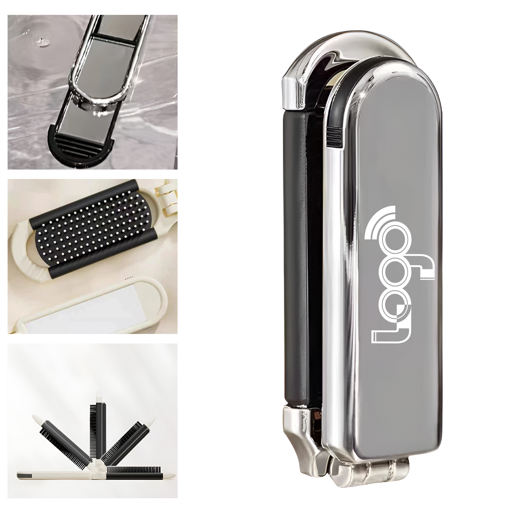 Portable Detangling Comb and Mirror for Use 1