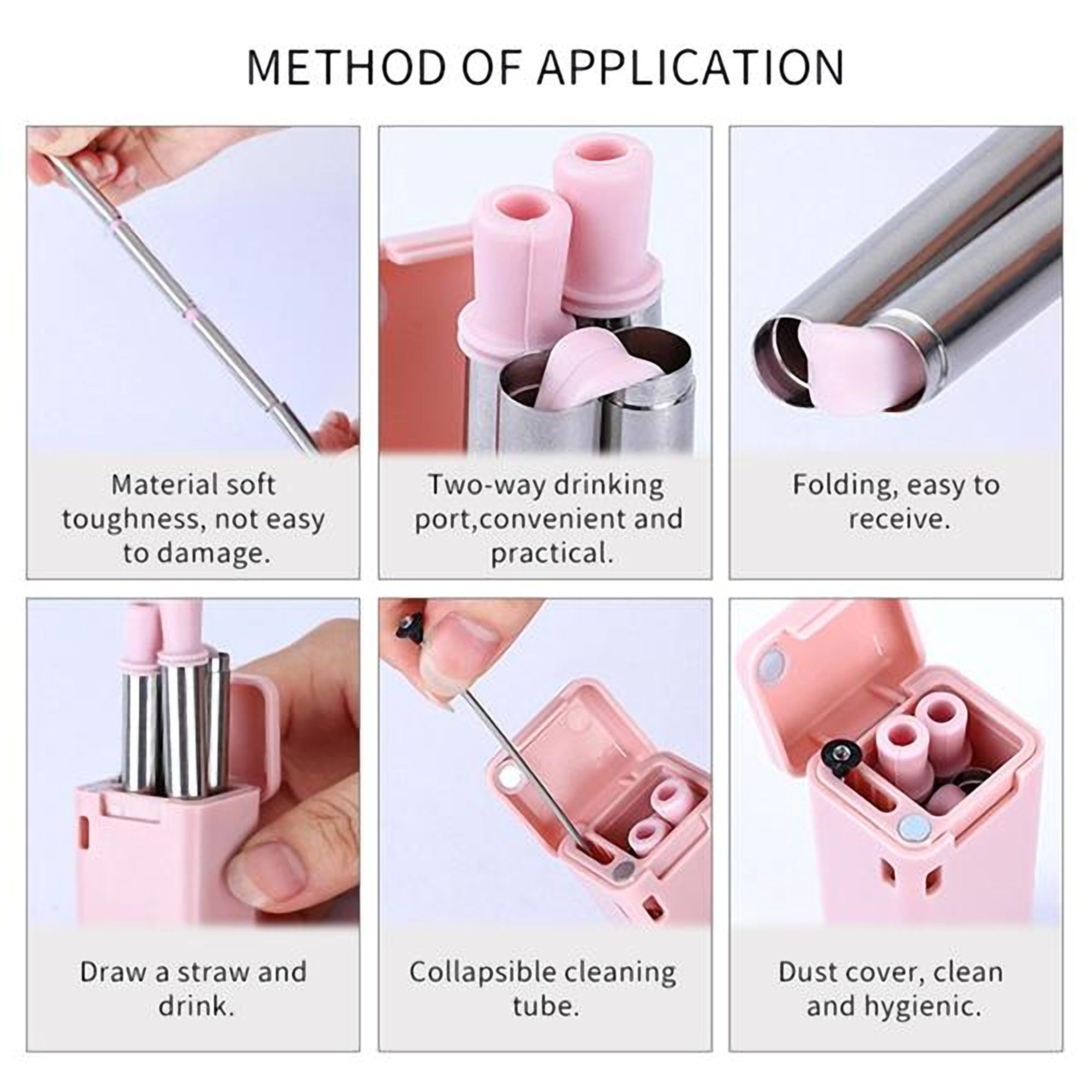Stainless Steel Folding Straw Kit 5