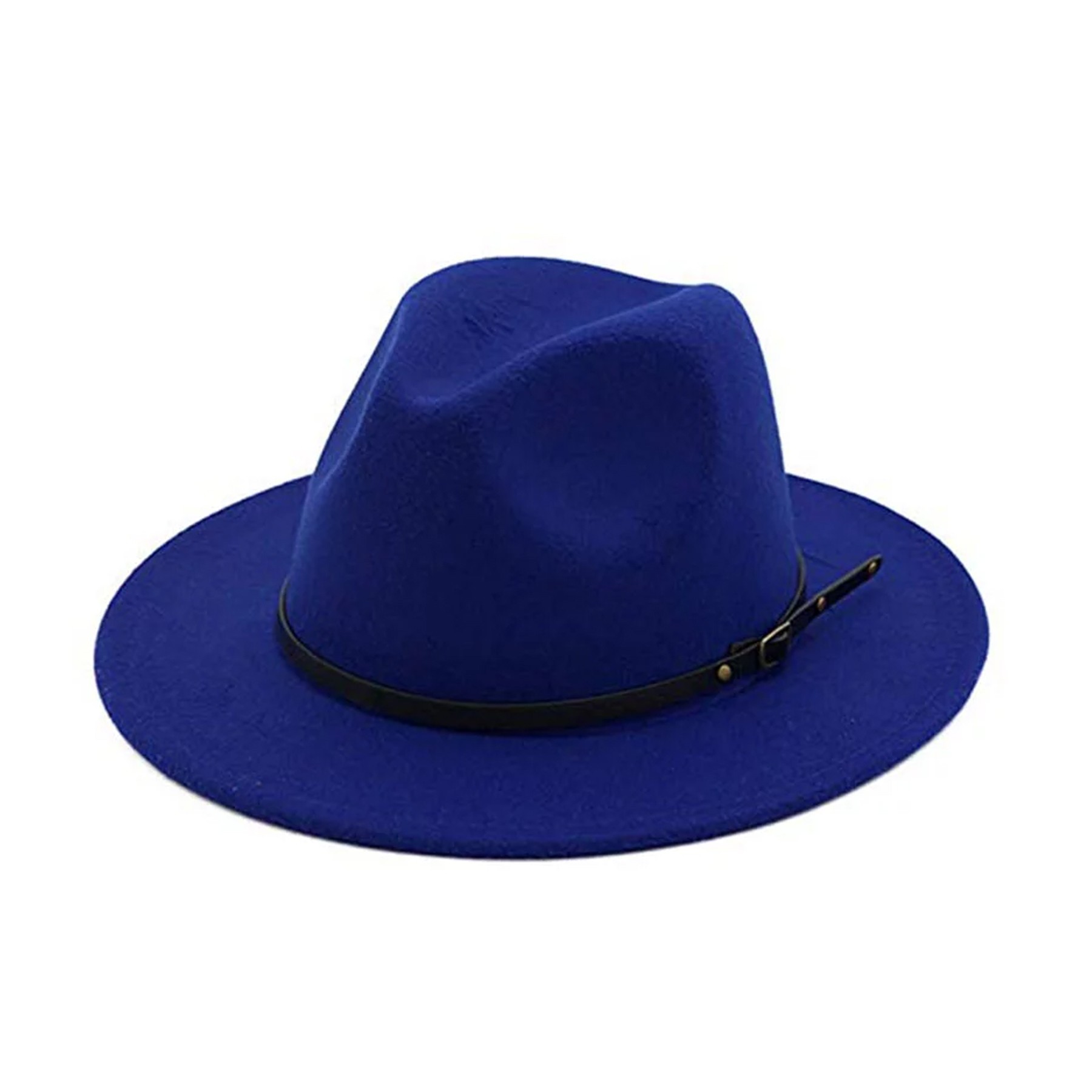 Classic Wide Brim Fedora with Belt Buckle 6