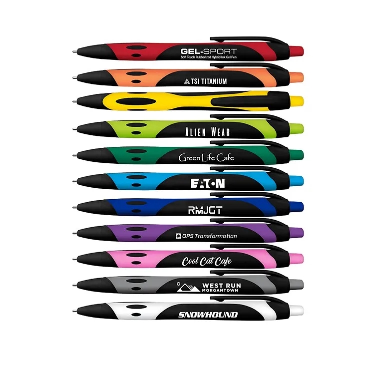 Sport Soft Touch Rubberized Hybrid Gel Pen - Black Ink 2