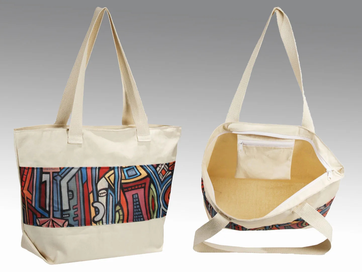 Recycled Canvas Open Tote Bags (18" x 15" x 4") 2