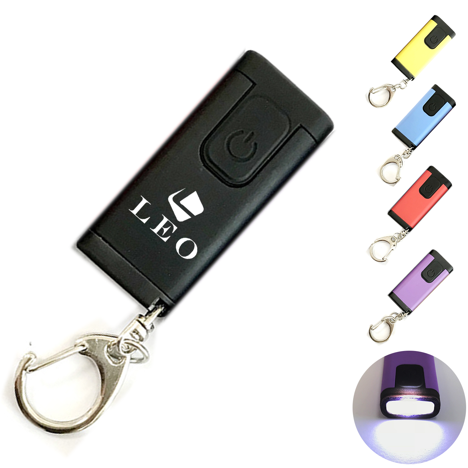 Key Chain W/ LED Rechargeable Mini Flashlight 2