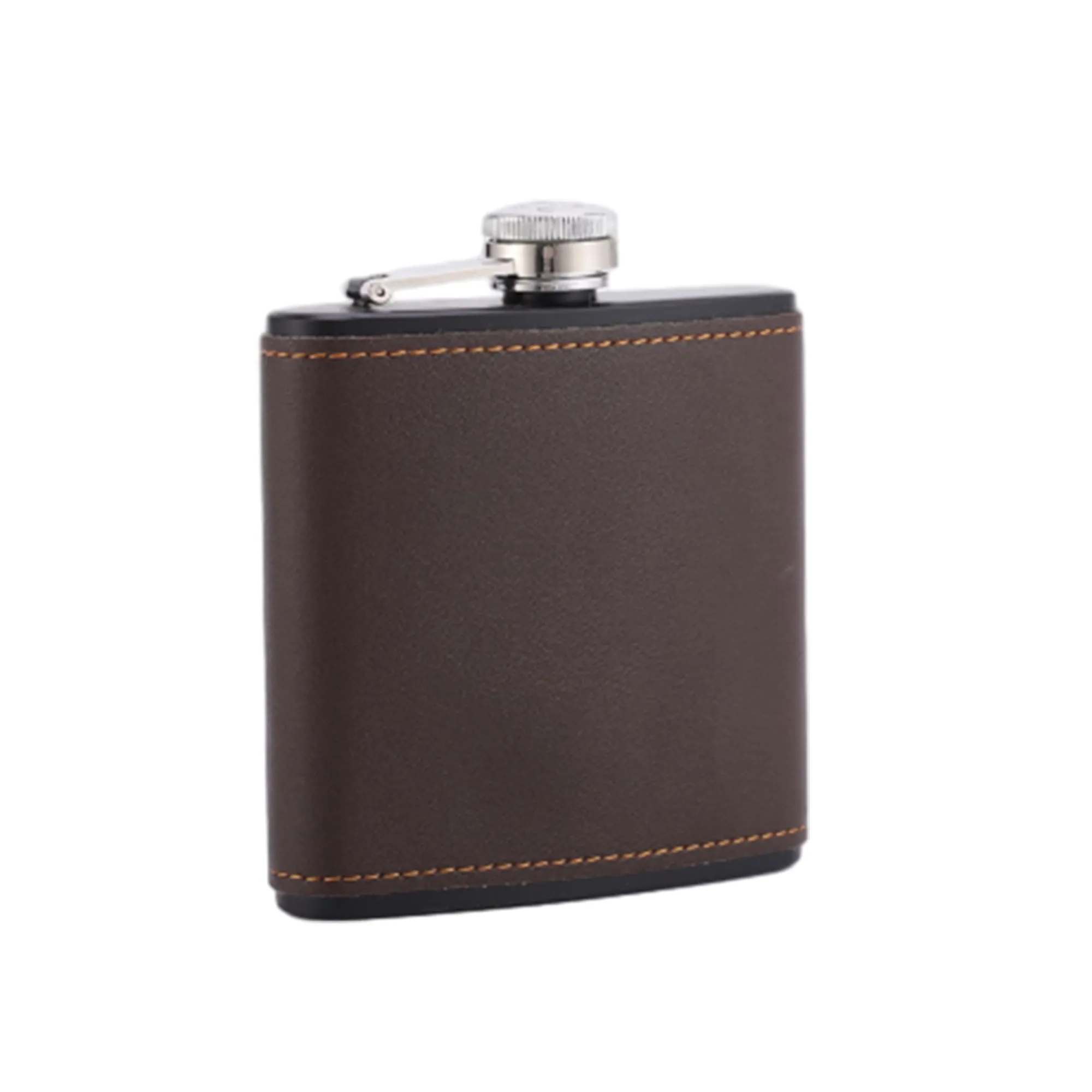 8 Oz Portable Hip Flask With Anti-Lost Cap, custom water bottle with logo imprint 2