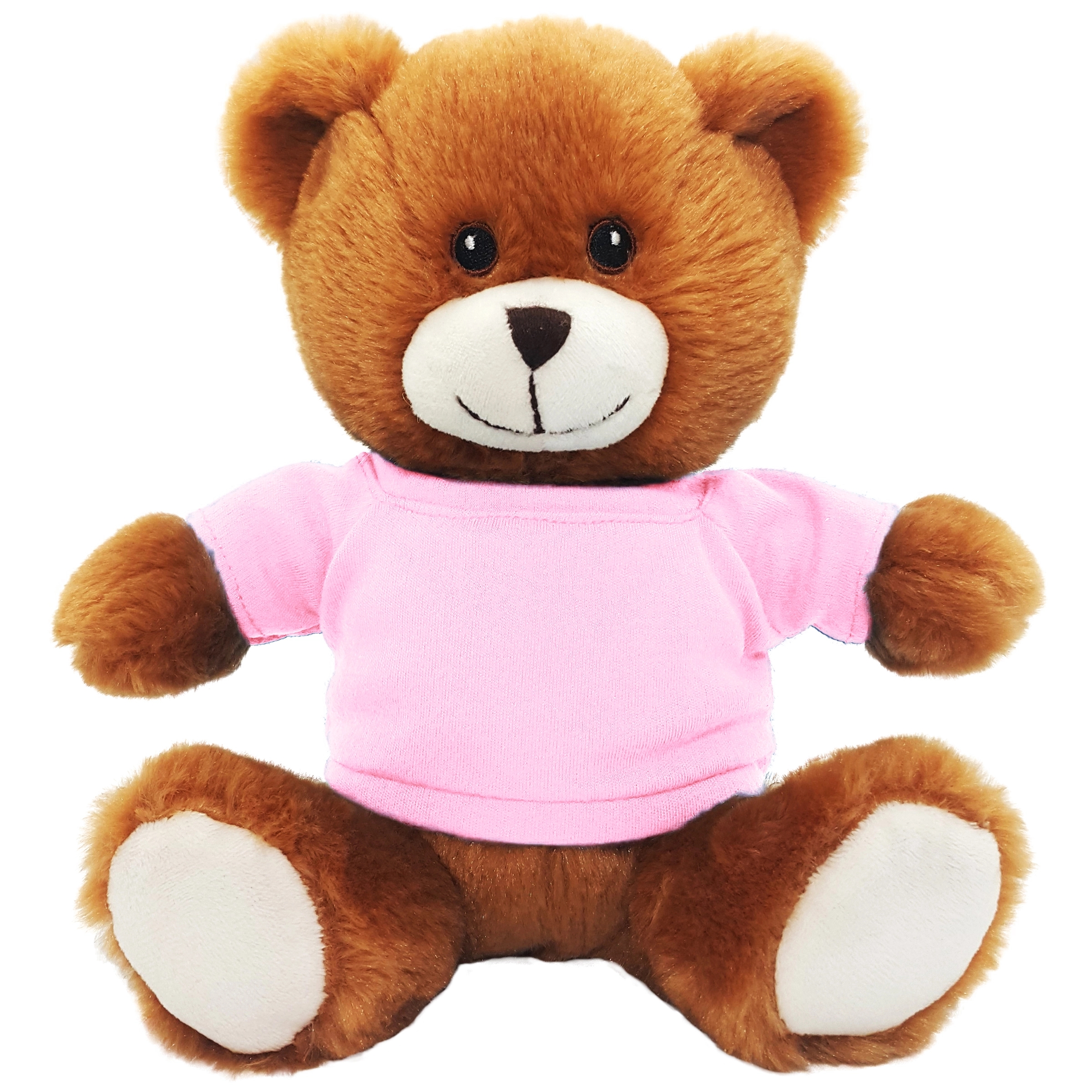 8" Embroidered Eyes Honey Brown Bear 15