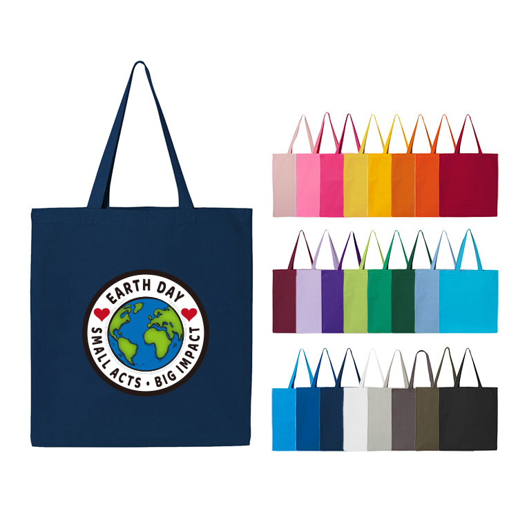 12 oz. Canvas Promotional Colored handle Tote Bag 4