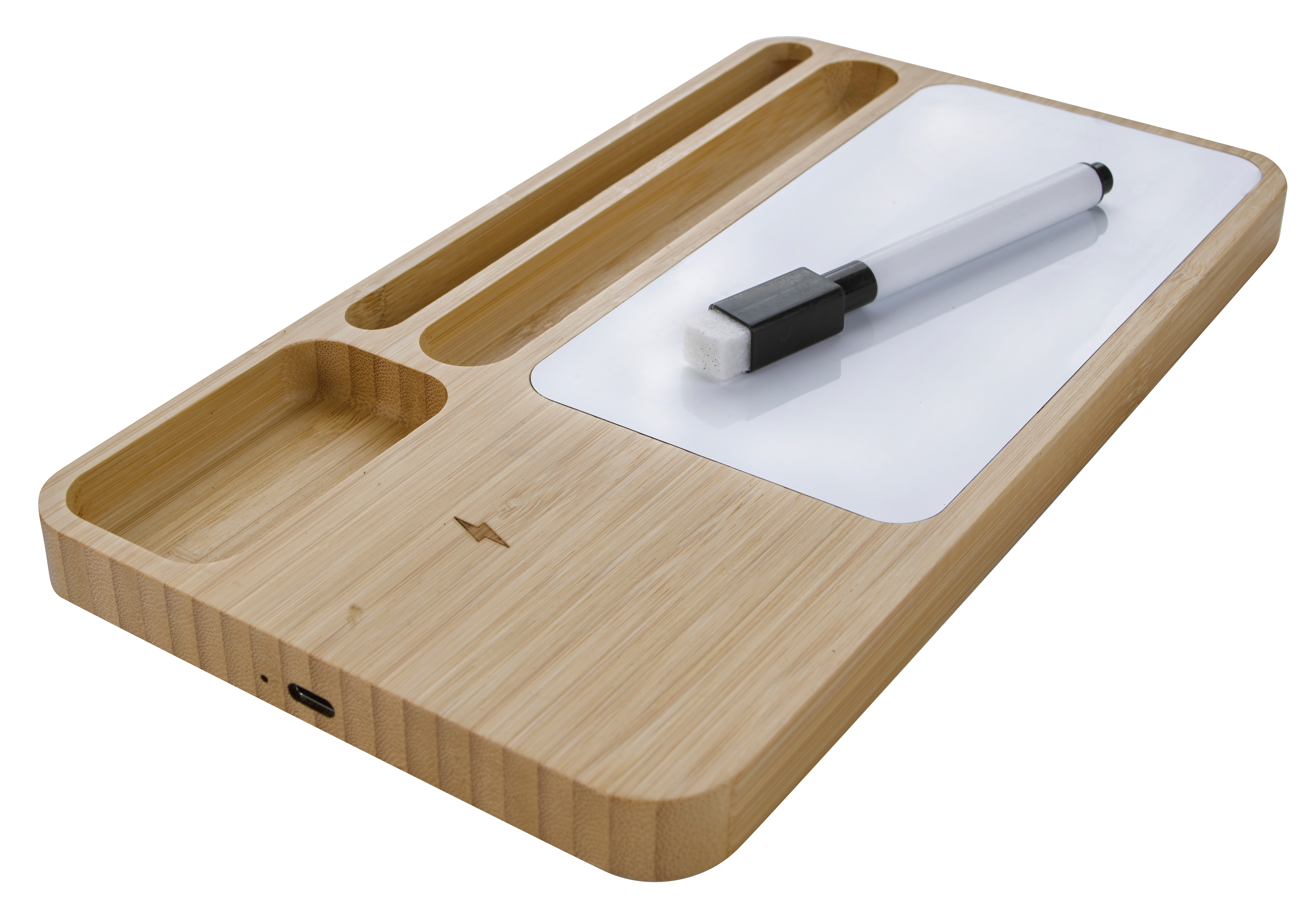 Bamboo 10W Wireless Charging Base with Dry Erase Board 36