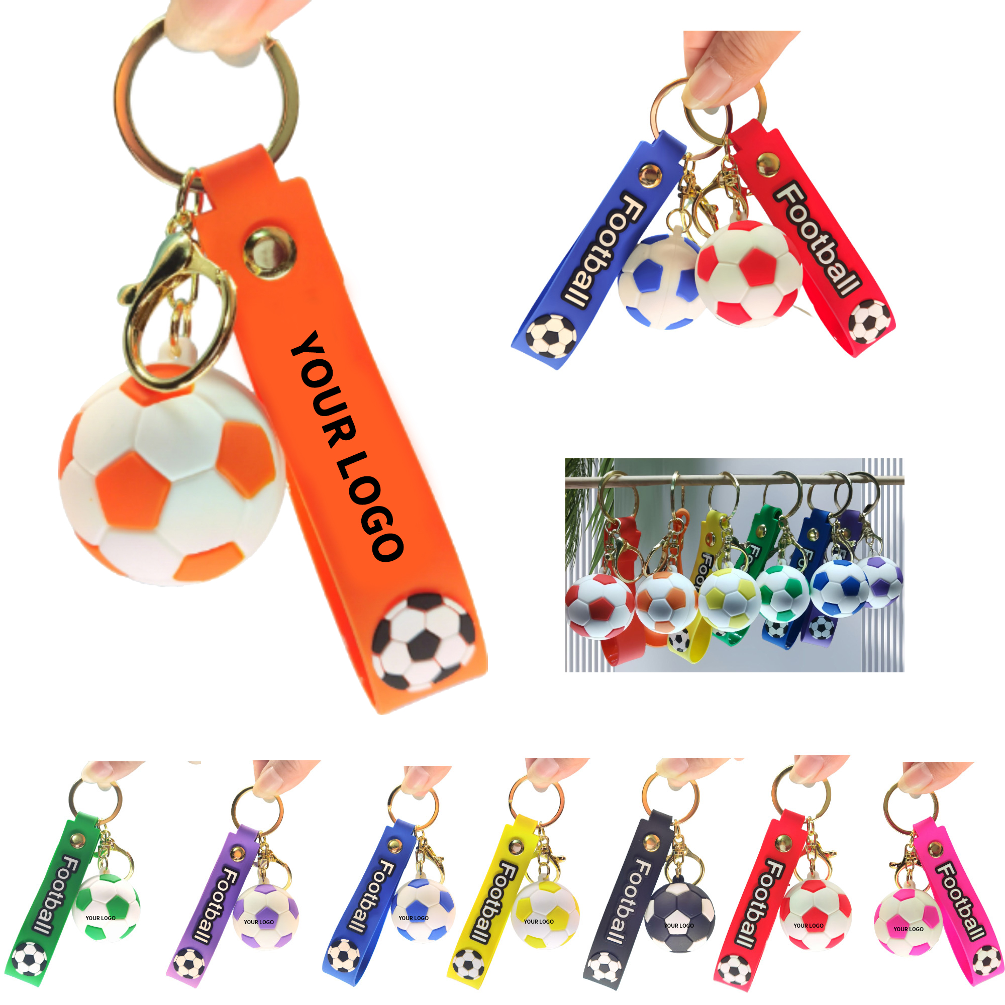PVC Ball Charm With Strap For Key Ring 4.1" x 0.8" 4
