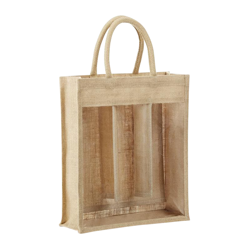 3-Bottle Jute Tote 3