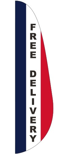 "FREE DELIVERY" 3' x 12' Message Feather Flag 2