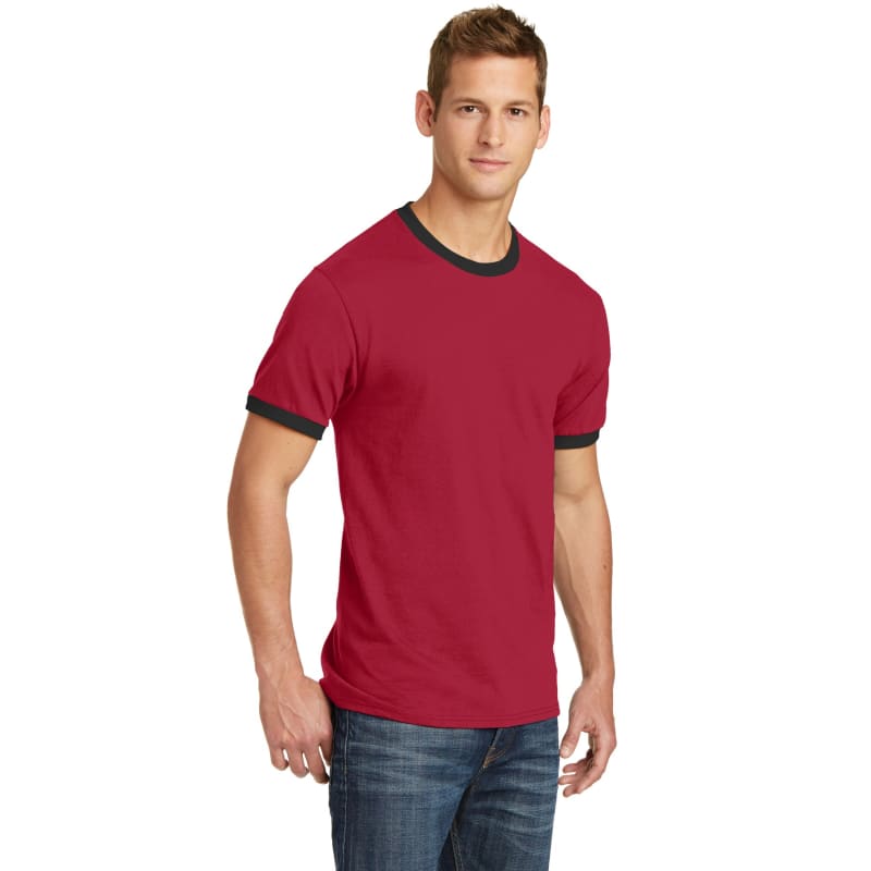 Port & Company Core Cotton Ringer Tee. 26