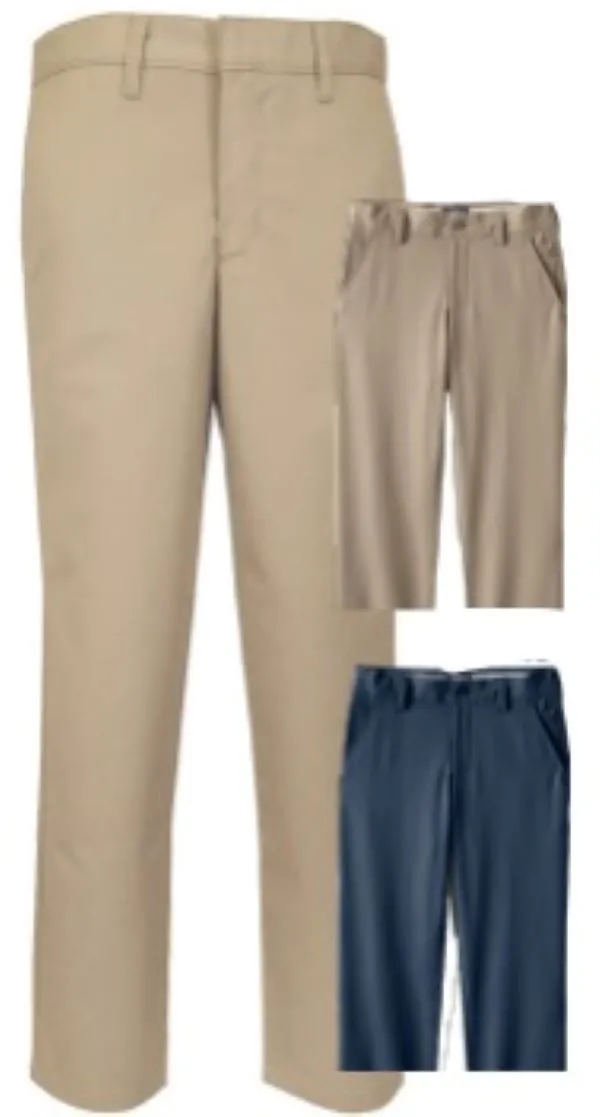 Boys Flat Front Pant: Khaki (Boys K-5) 2