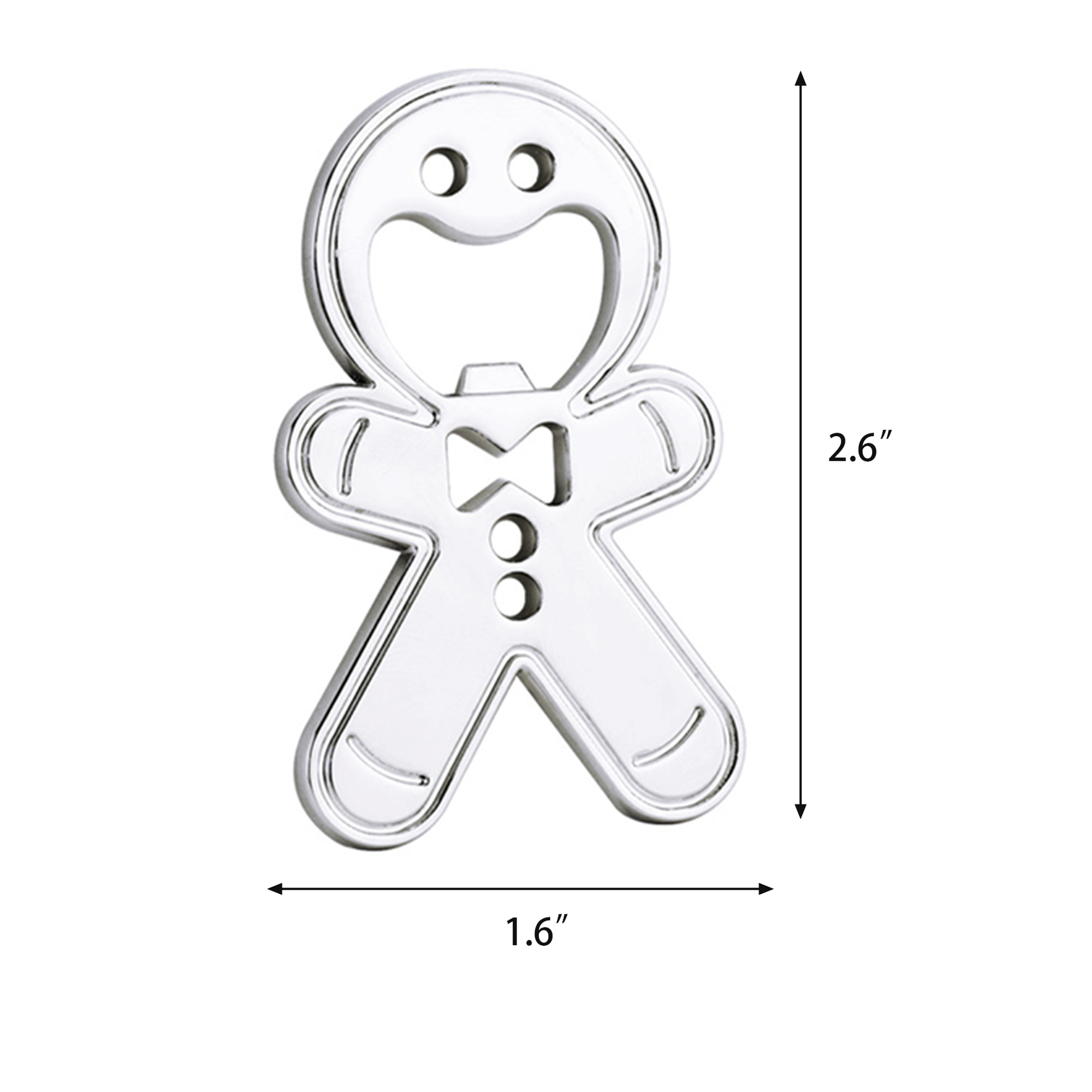 Fridge Sticker Bottle Opener - Gingerbread Man Design 3