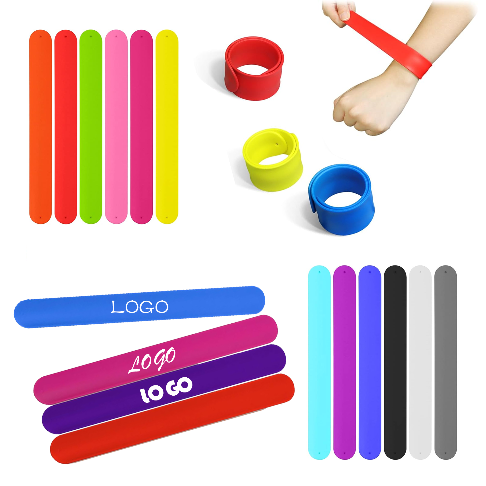 Color Customized Silicone Slap Bracelet 2