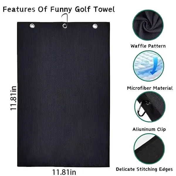 Waffle Golf Towel With Magnetic 8
