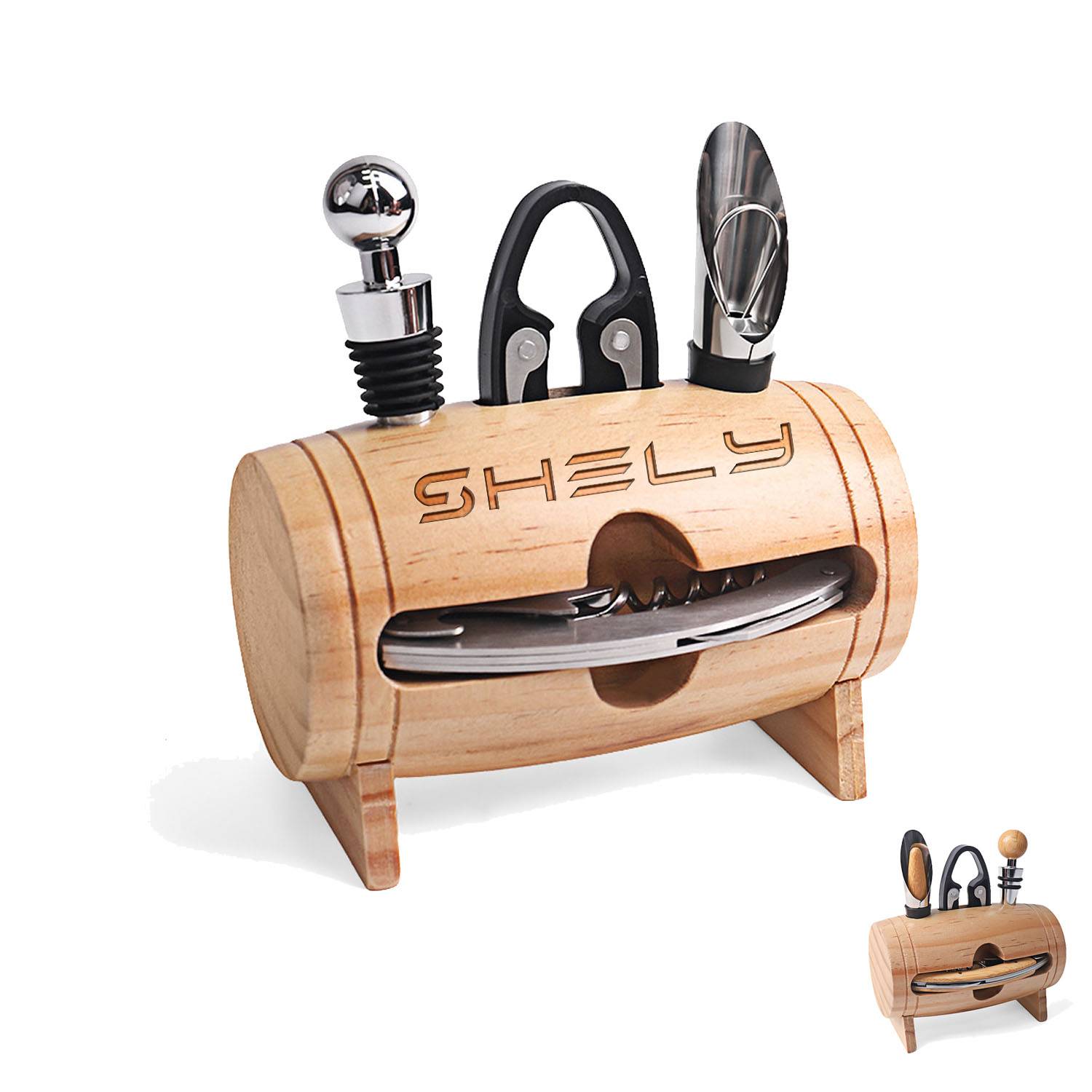 Bamboo Barrel Wine Set 5