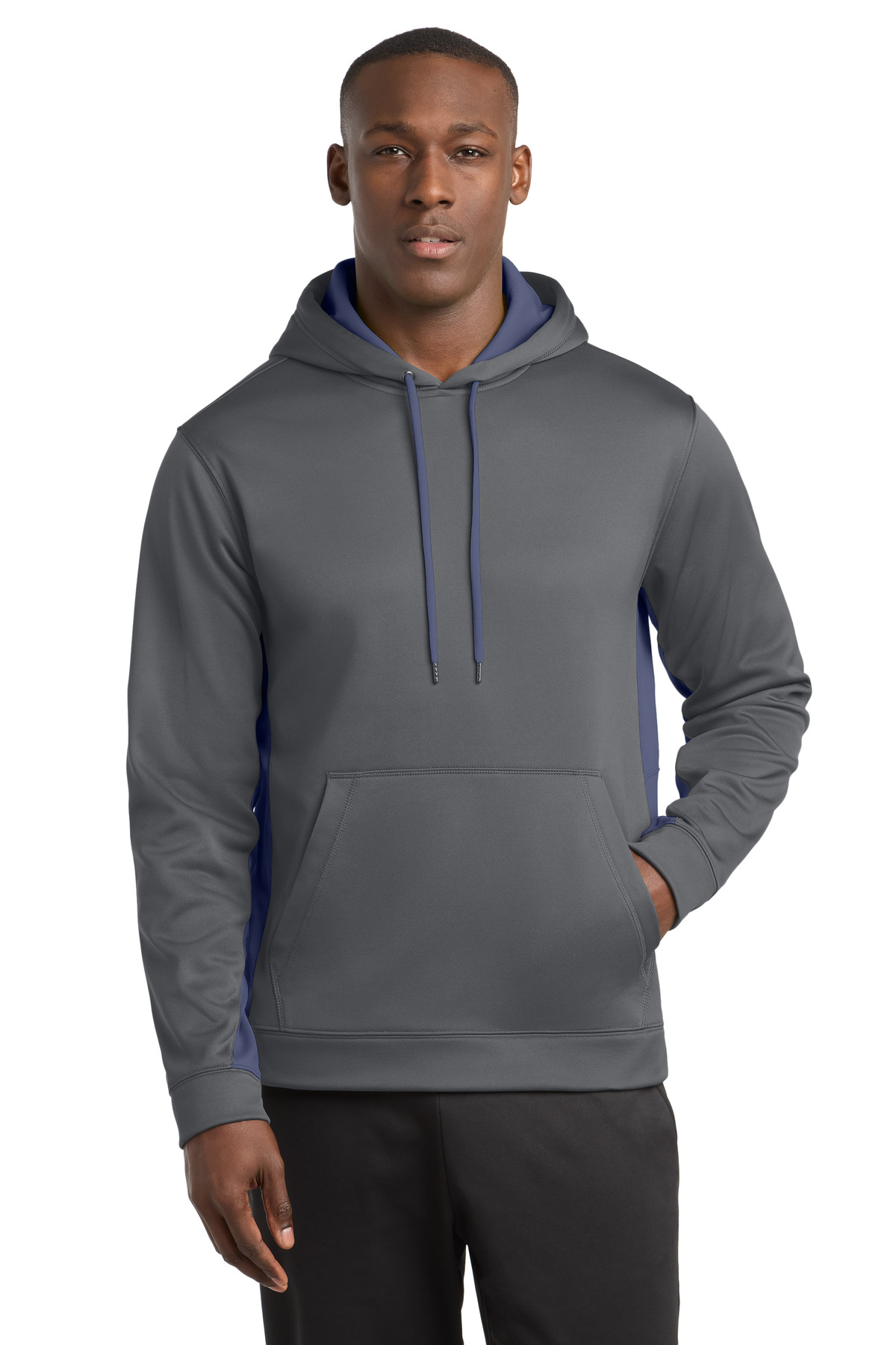 Sport-Tek Sport-Wick Fleece Colorblock Hooded Pullover. ST235 35