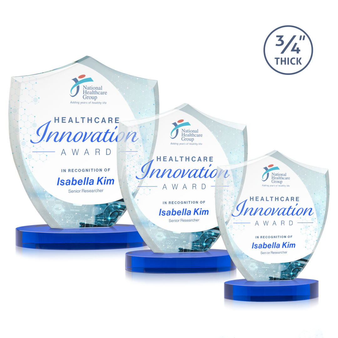 Scudo Shield VividPrint™ Award on Alberton Base - Blue 5