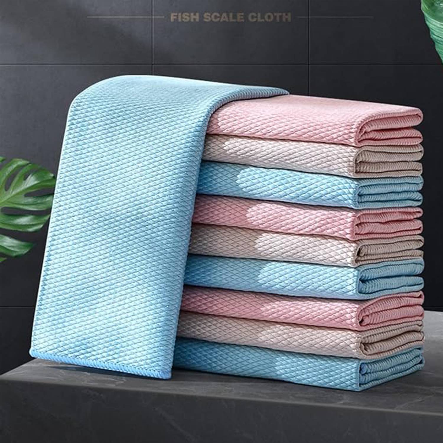 Microfiber Fish Scales Kitchen Cleaning Cloth 5