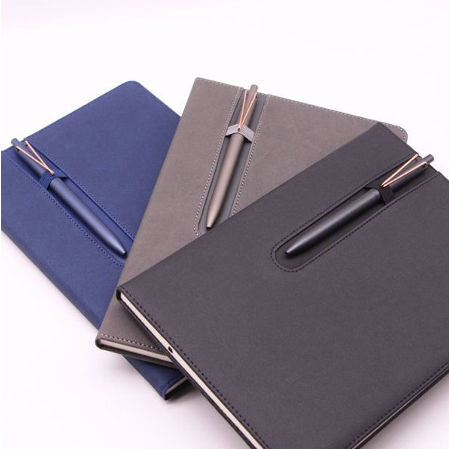 B5 Simple PU Notebook with Pen Slot for Office Use 3