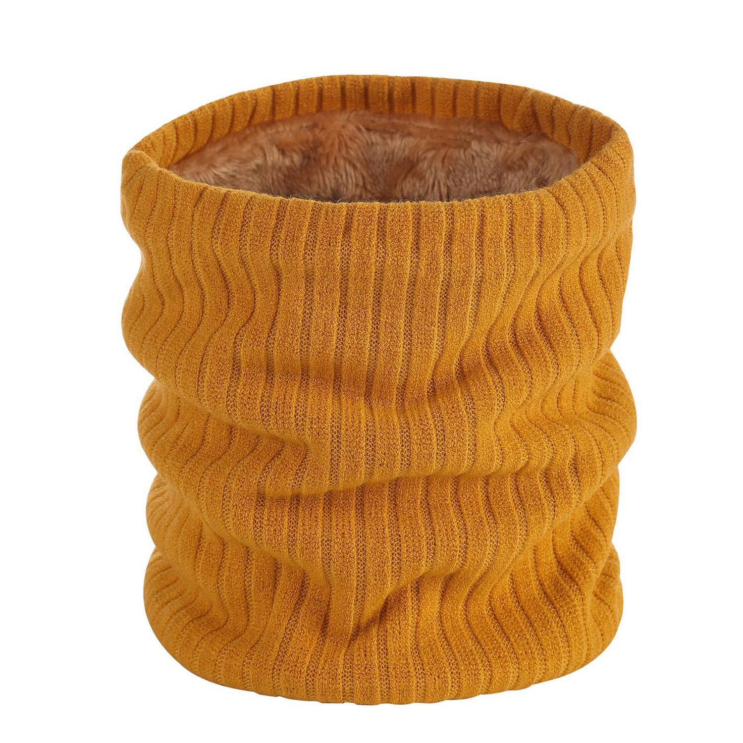 Winter Knitted Plush Lined Neck Warmer Scarf 5