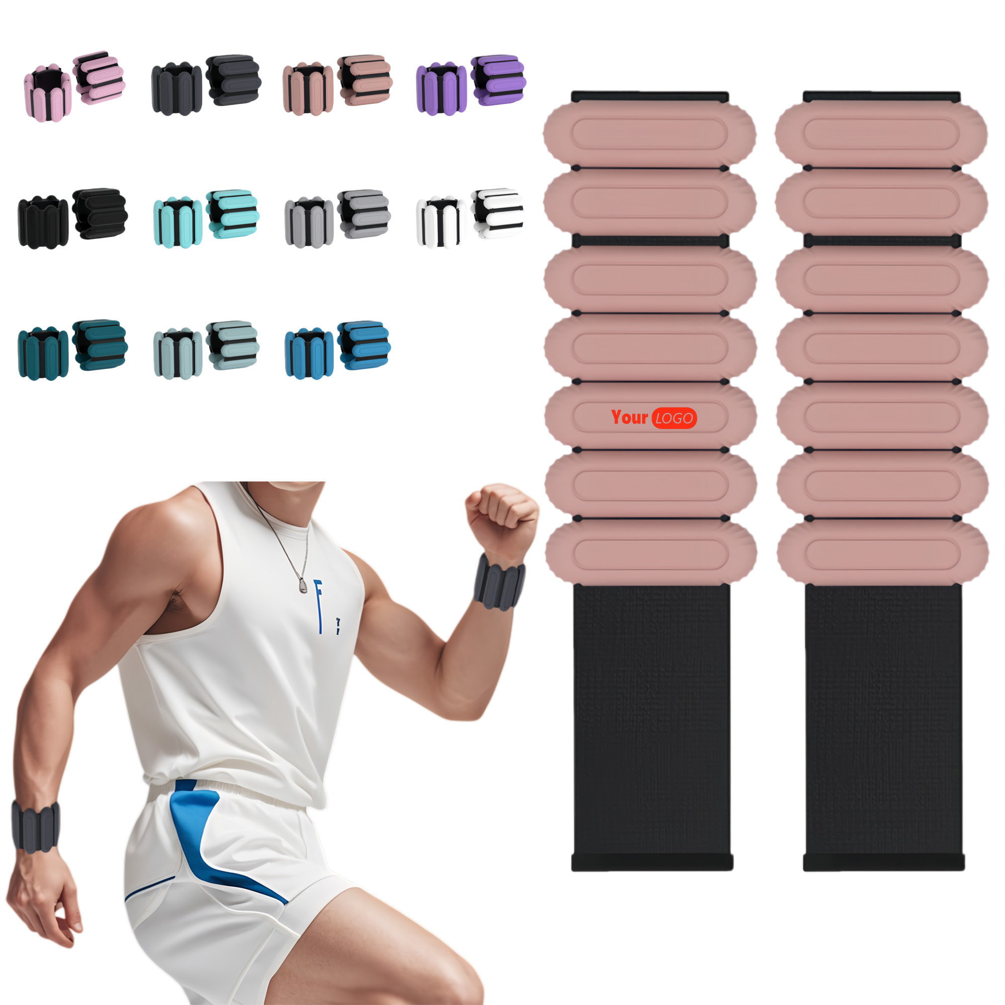 A Pair Of 1-pound Fitness Weight Wristbands 2
