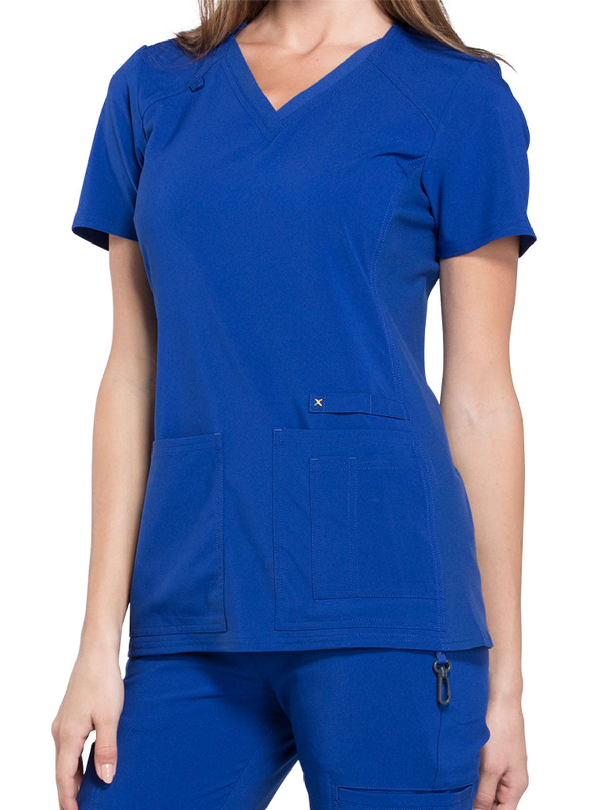 Cherokee - iFlex - Women's 2 Pocket V-Neck Knit Side Panel Top 35