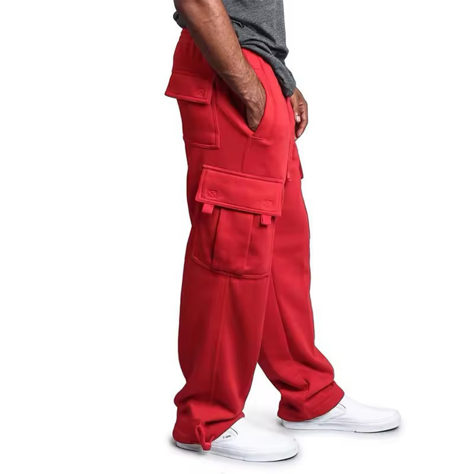 Men Heavyweight Fleece Cargo Pants 10