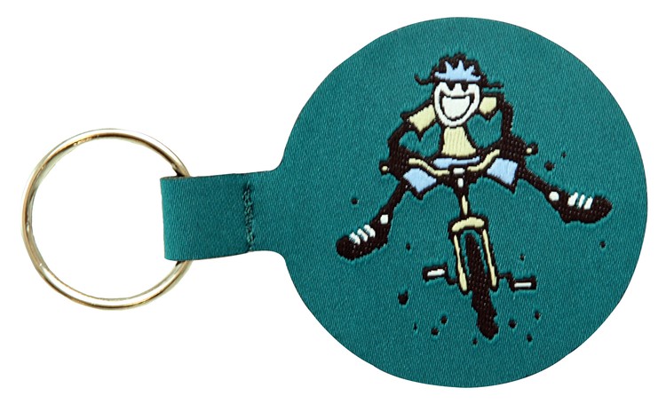 Woven Round Key Fob w/ Black Backing & Split Ring - "Elite" Weave