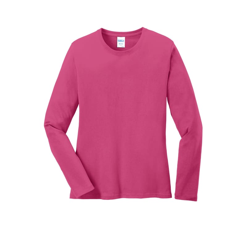 Port & Company Women's Long Sleeve Core Cotton Tee. 59