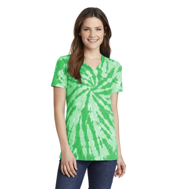 Port & Company Women's Tie-Dye V-Neck Tee. 35