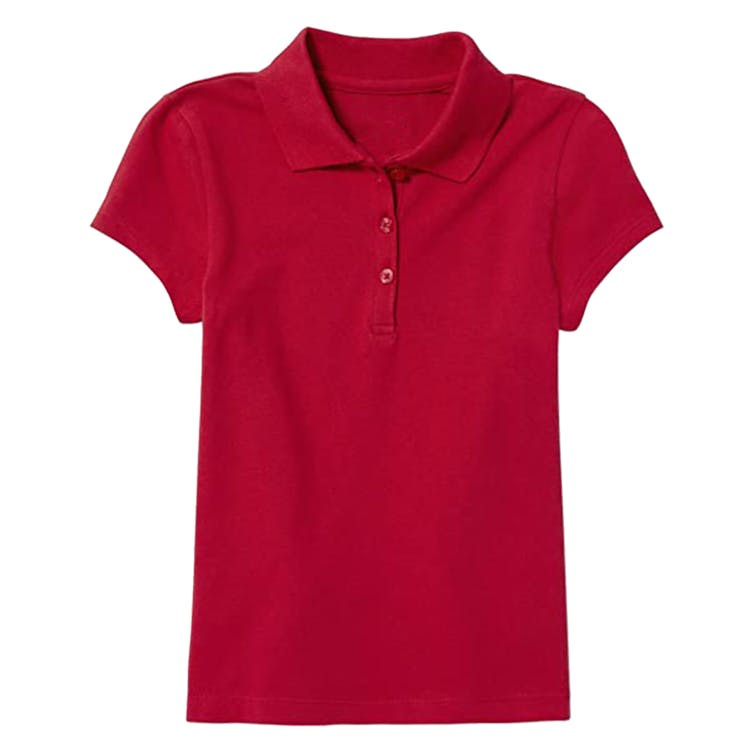 Girls' Uniform Polos - Red 2XL Short Sleeve 2