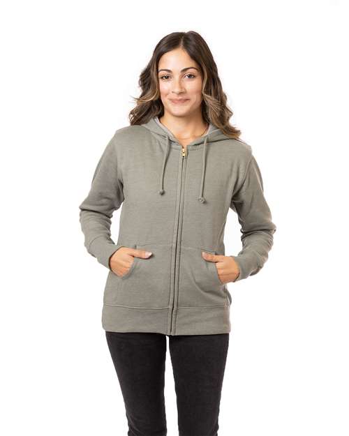 Women's Heathered Full-Zip Hooded Sweatshirt - EC4580 11