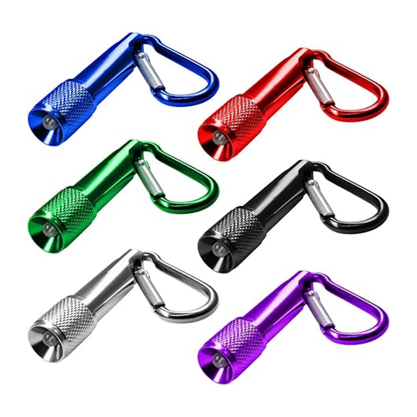 Aluminum LED Flashlight with carabiners 4