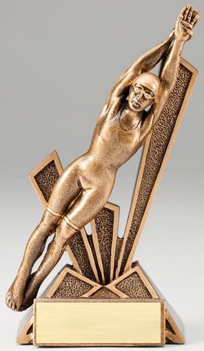 Swimming Female Checkmate Resin Sculpture 1