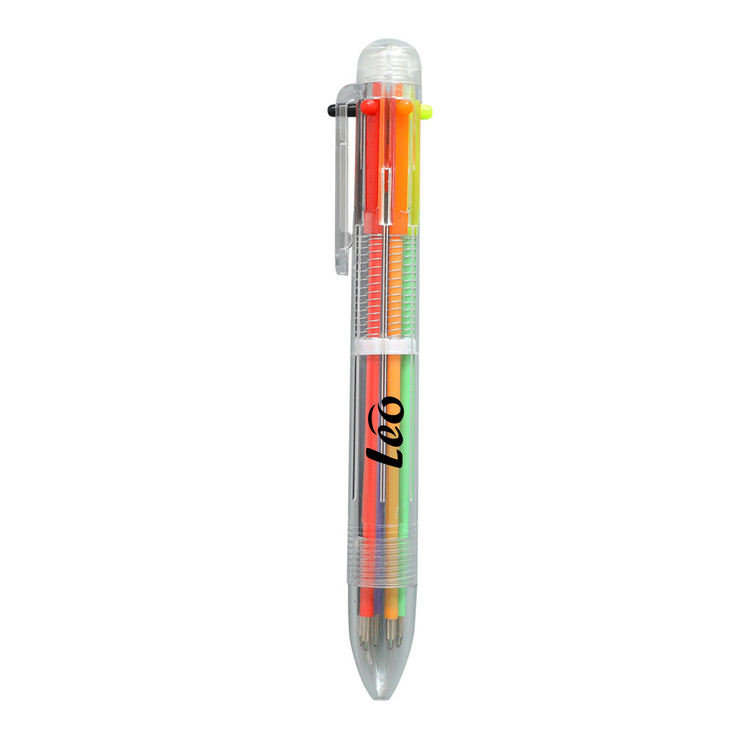Creative transparent six color integrated ballpoint pen