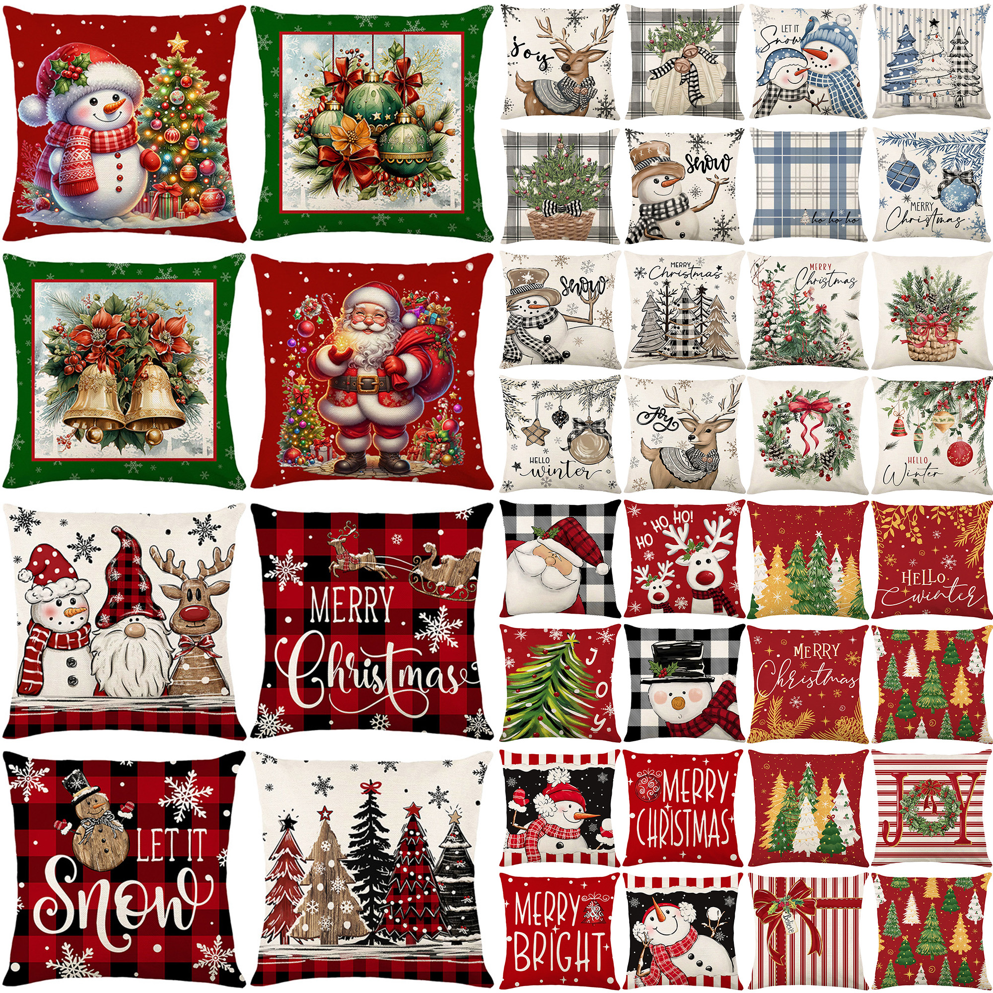 Christmas Full-Color Headboard Cushion Cover 1