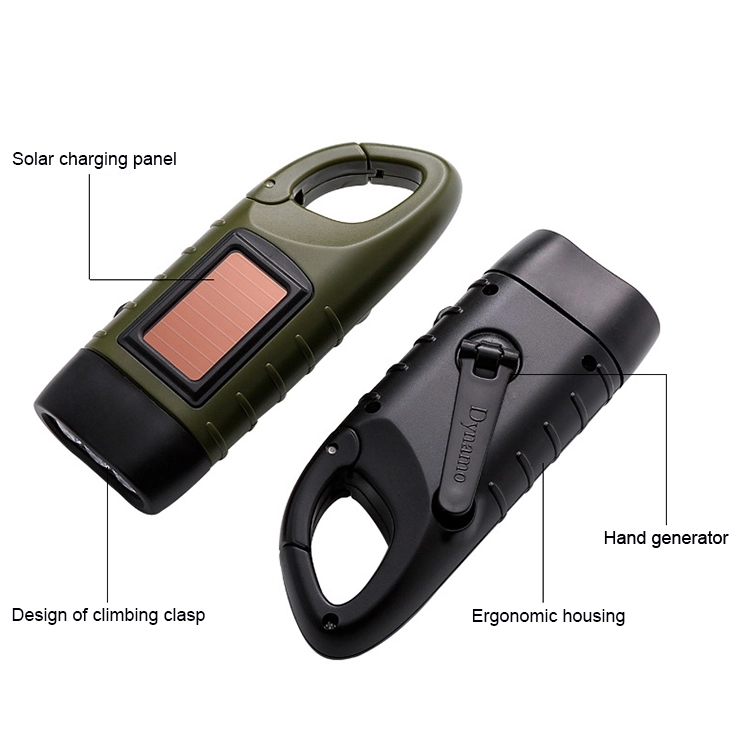 Hand Cranking Solar Powered Flashlight 12