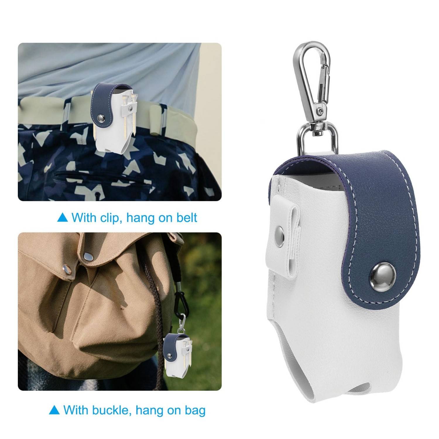 PU Leather Golf Ball Waist Bag w/ Buckle 4