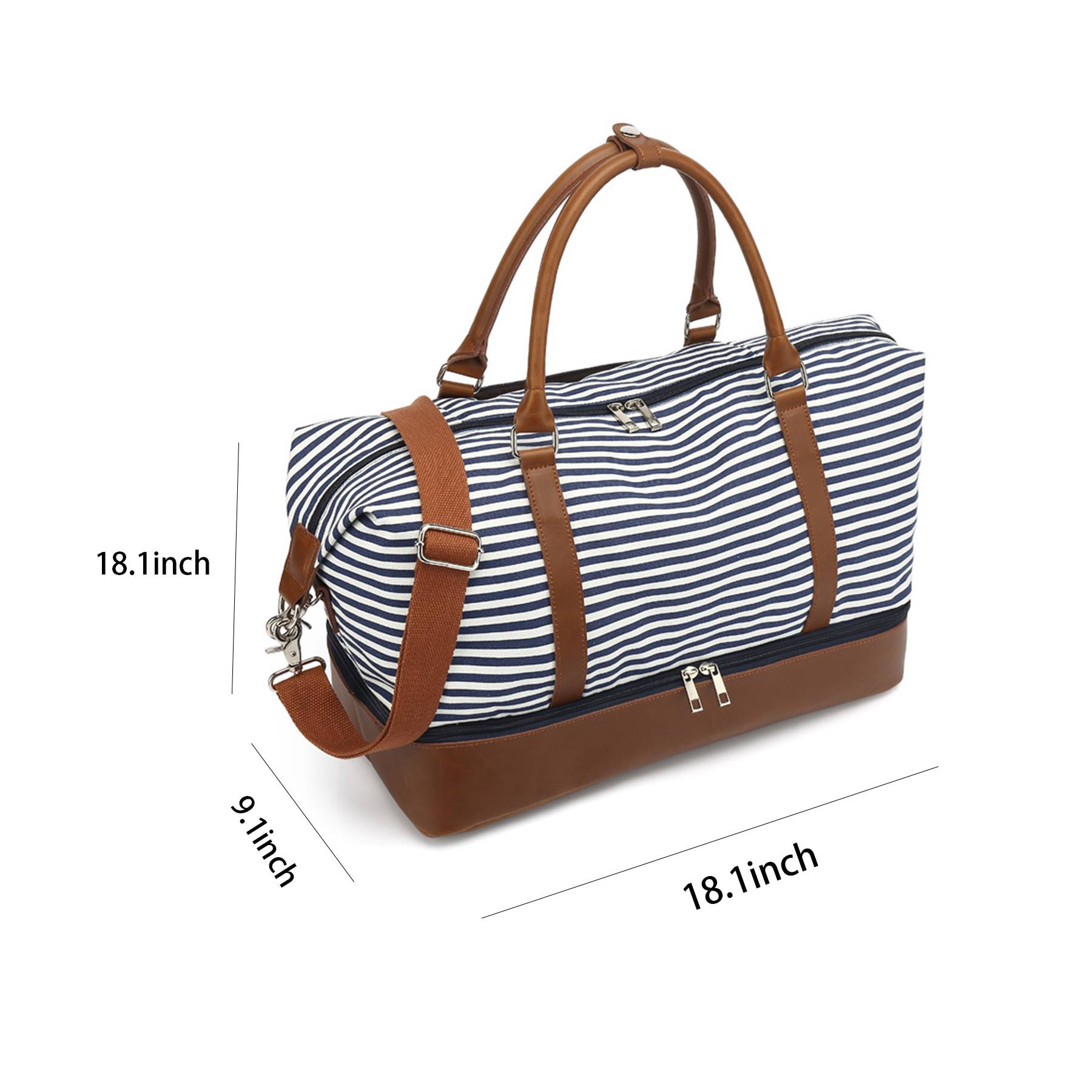 Canvas Travel Duffel Bag with Shoes Compartment 4