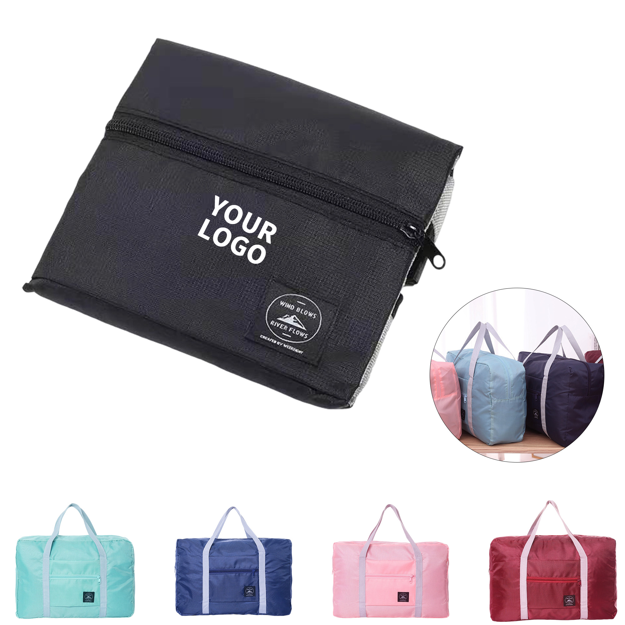 Foldable Polyester Travel Duffel With Luggage Sleeve 6