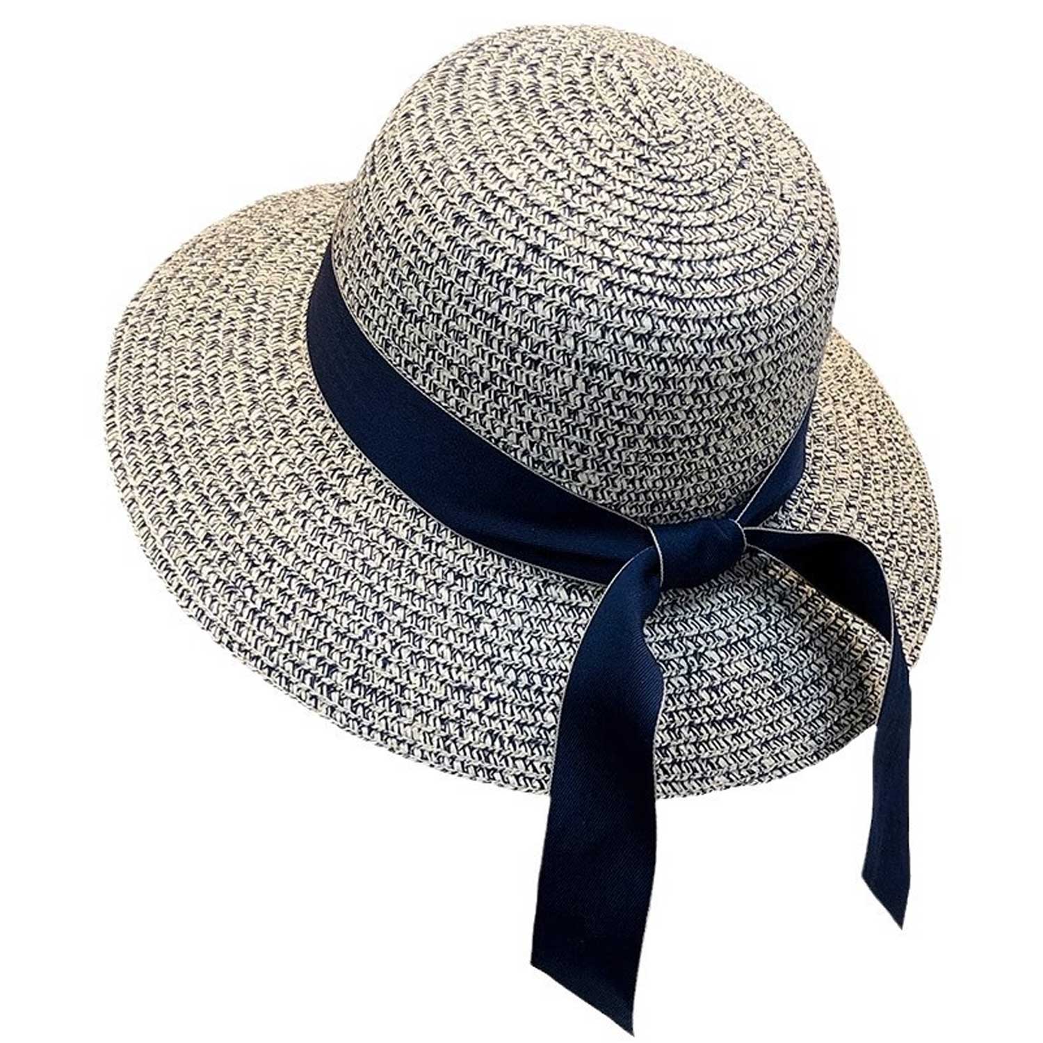 Boho Ribbon Sun Hat - Woven Wide Brim for Beach & Travel 3