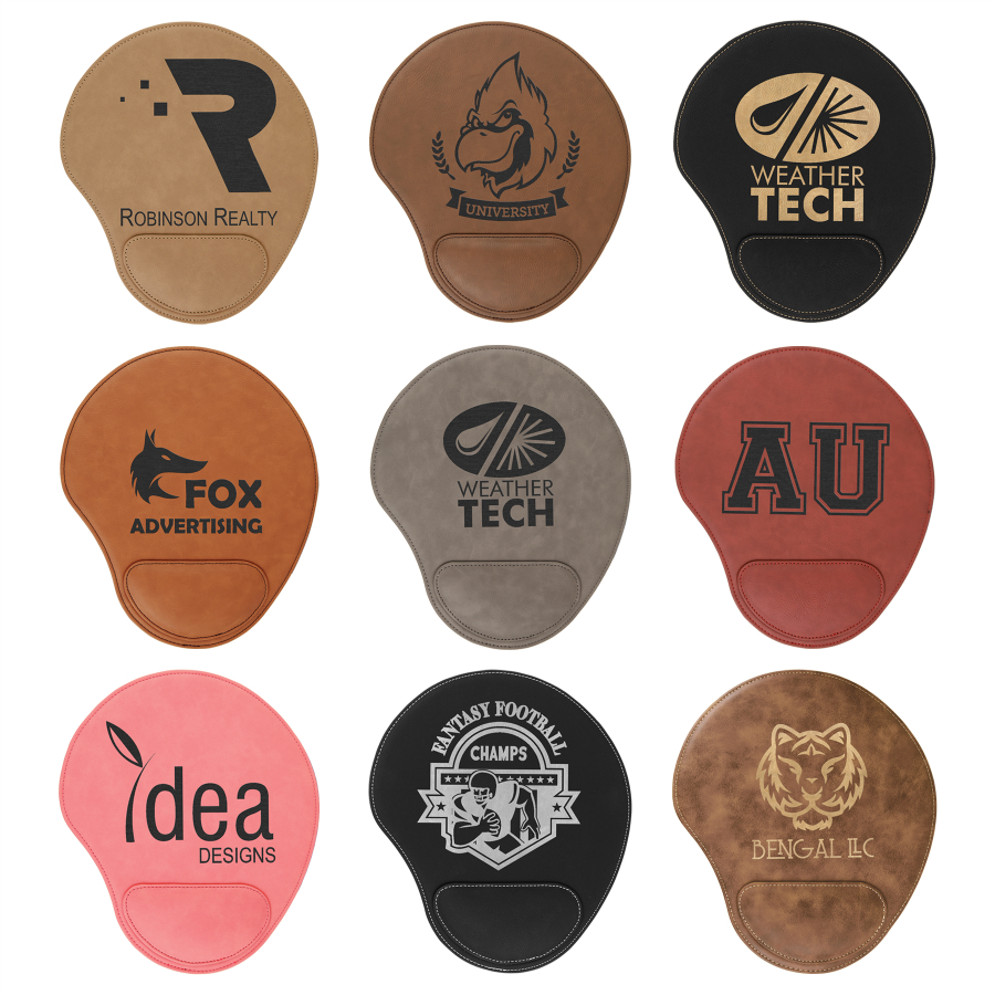 9" x 10 1/4" Light Brown Leatherette Mouse Pad 6