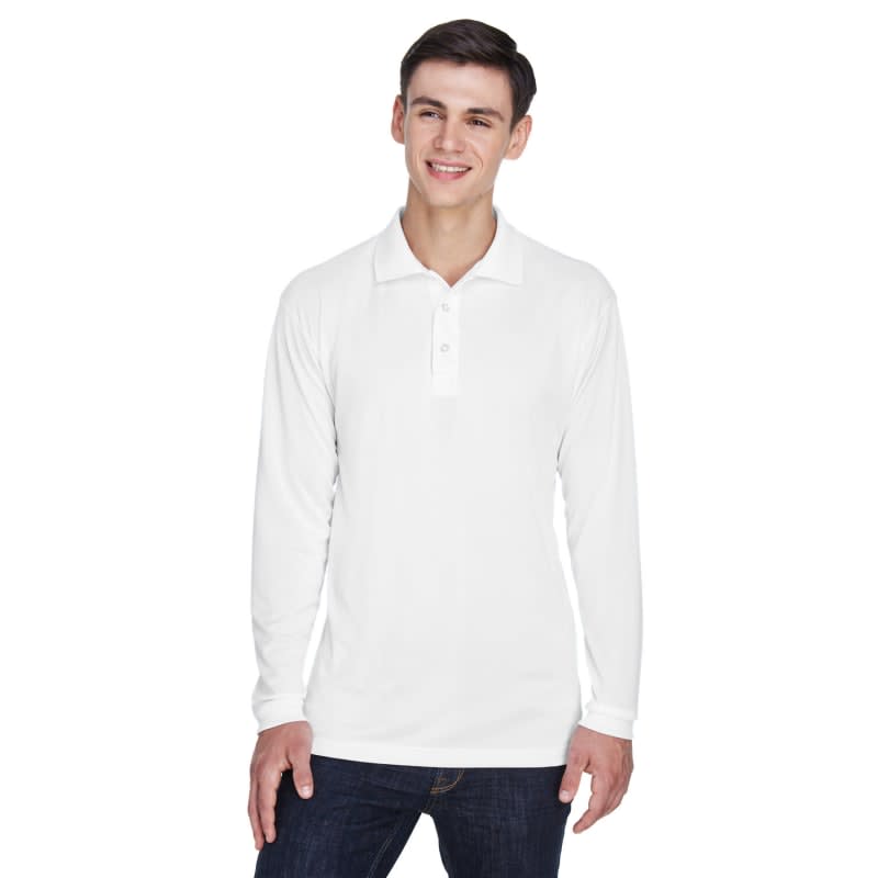 UltraClub Adult Cool & Dry Sport Long-Sleeve Polo 8