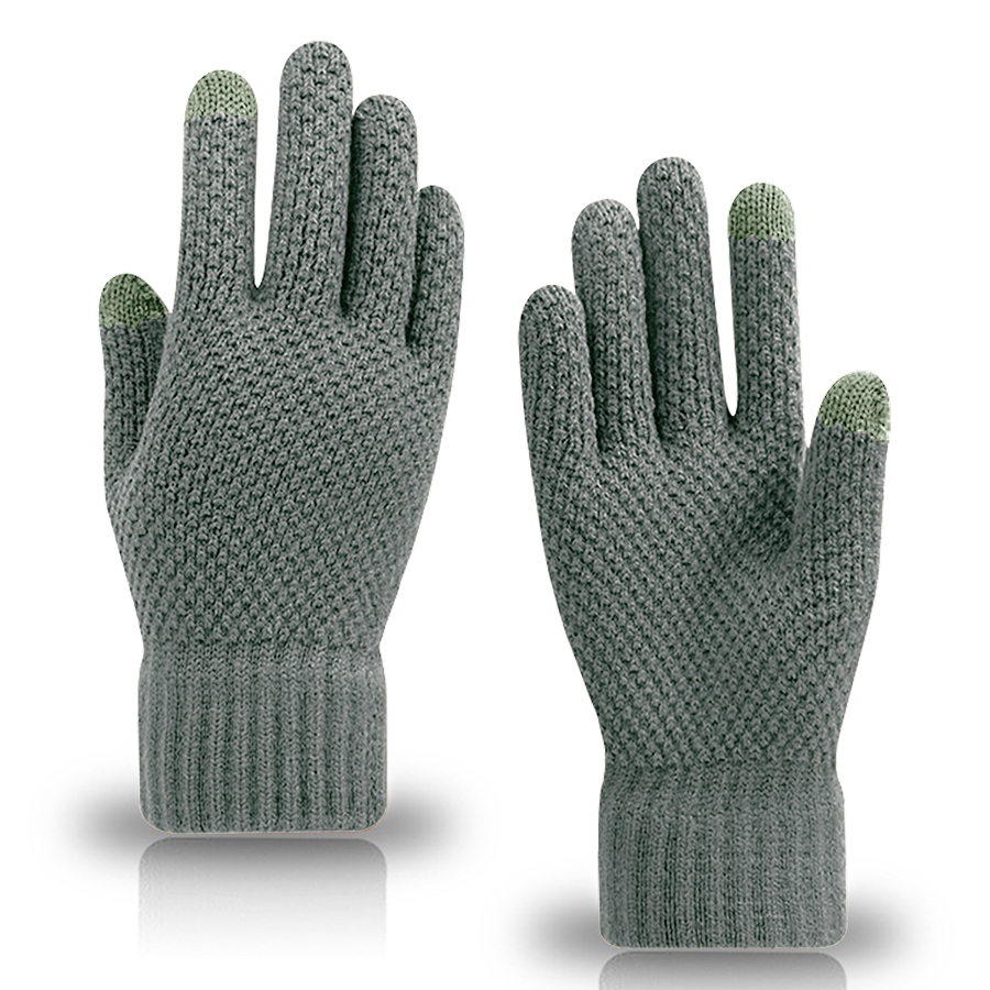 Adult Waffle Knit Gloves with Sensitive Touch and Custom 4